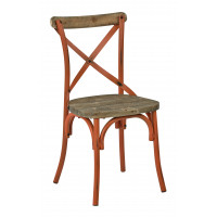 OSP Home Furnishings SMR424WAS-AOR Somerset Antique Orange Metal Chair With X-Back